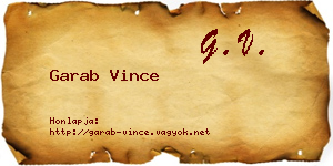 Garab Vince névjegykártya